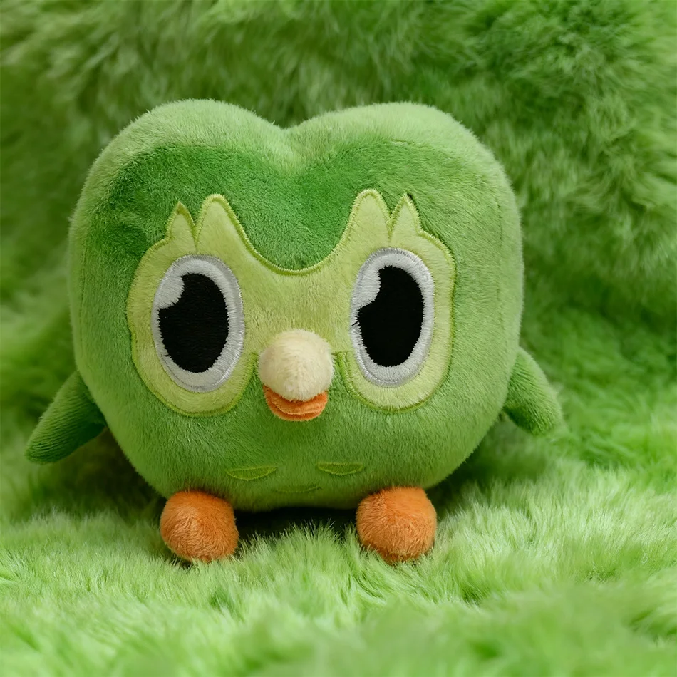 Kawaii Duolingo الأخضر البومة ألعاب من نسيج مخملي بلوشي من الثنائي البومة الكرتون أنيمي البومة دمية لينة محشوة الحيوان الأطفال هدية عيد ميلاد