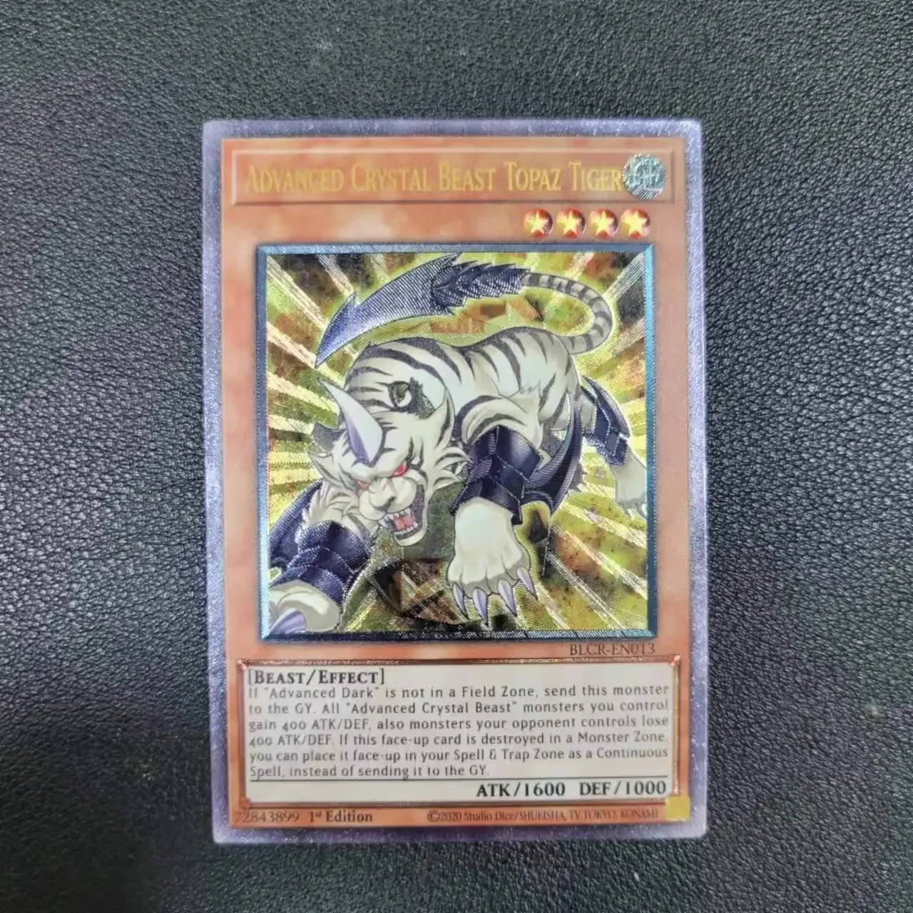 

Yu-Gi-Oh UTR BLCR-EN013/ Advanced Crystal Beast Topaz Tiger Children's Gift Collectible Card Toys (Not Original)