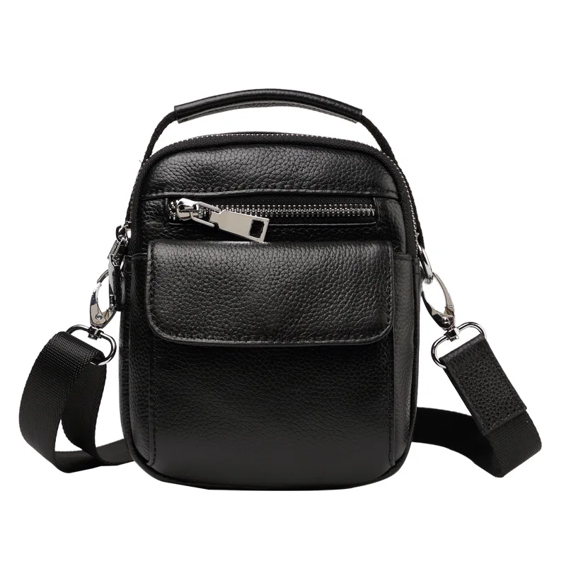 Men's Genuine Messenger Luxury Man Leather Men Bag Shoulder Mini Casual Crossbody Fashion Small Backpack Student Porte Document