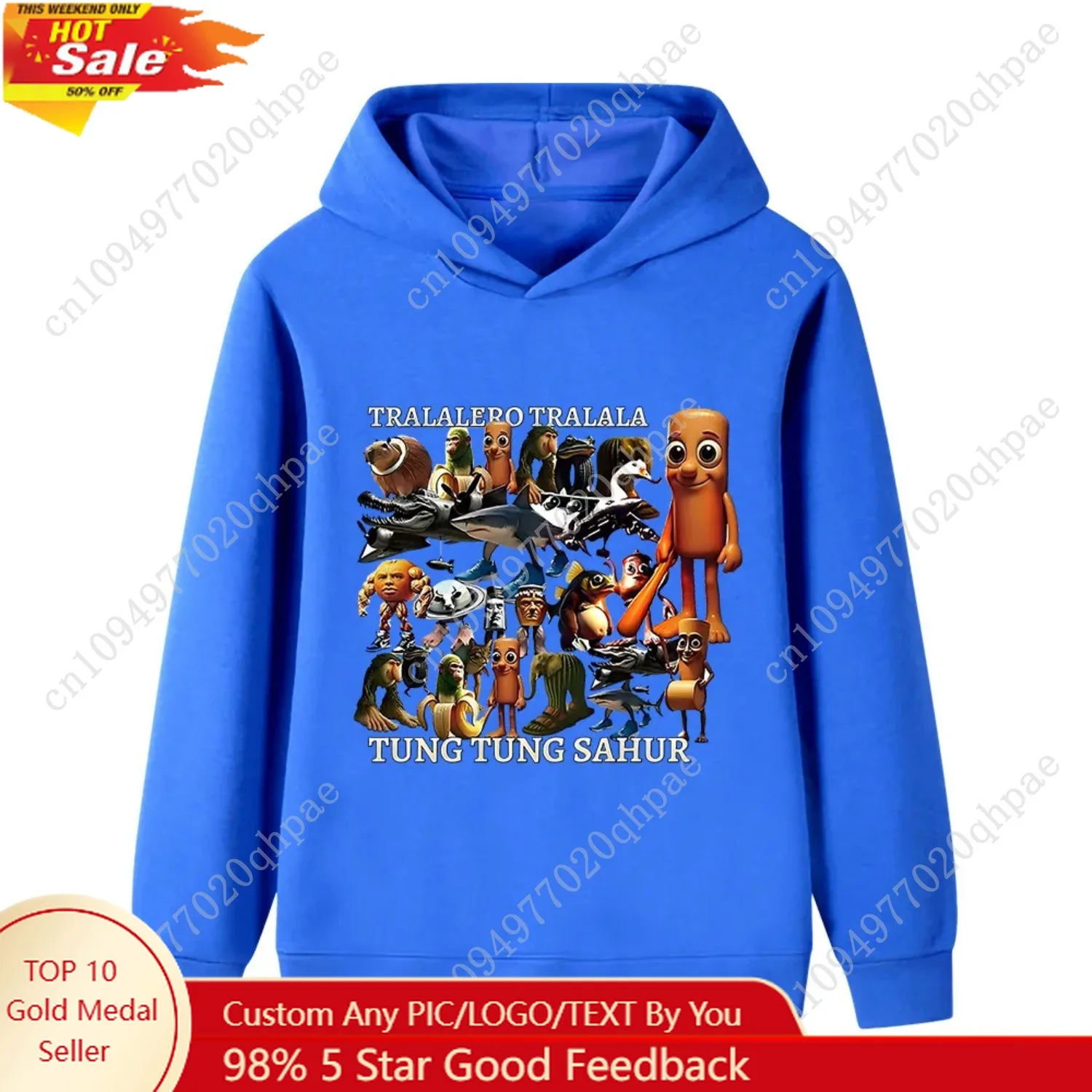 

Kids Italian Brainrot Animals Fun Printed Pullover Hoodie Fall and Winter Outdoor Fashion Warm Boys Girls Hooded Sweatshirt