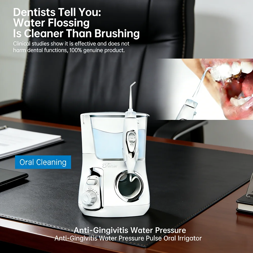 

Настольная электрическая система для ухода за полостью рта, ирригатор для полости рта, 800 мл, 10 режимов, 5 сменных насадок для домашнего использования