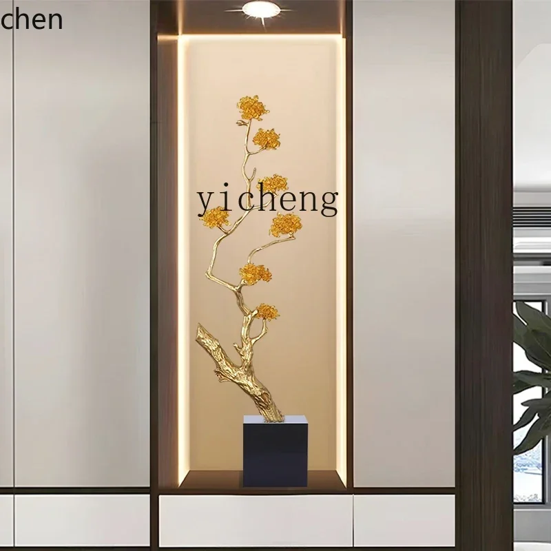

ZML Entry Entrance Ornament Fortune Tree Light Luxury High-end Living Room TV Cabinet Slender and Long Ornament