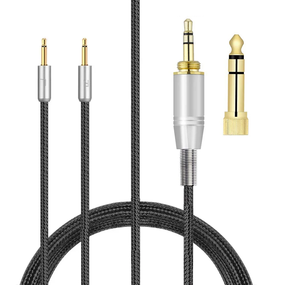 OFC 6.35mm Replacement Braided Cable Extension Cord For B & W Bowers & Wilkins P3 S1 S2 Headphones