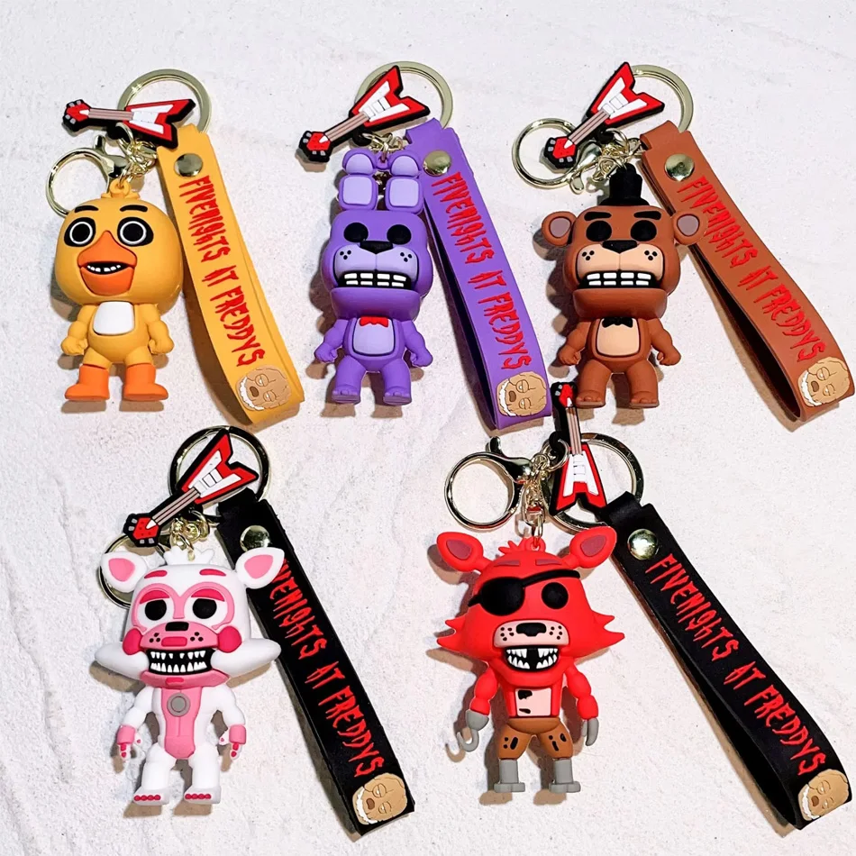 FNAF كيرينغ خمس ليال في فريدي الشكل دمية قلادة المفاتيح مفاتيح الكرتون اكسسوارات الحلي مفتاح سلسلة حقيبة قلادة هدية