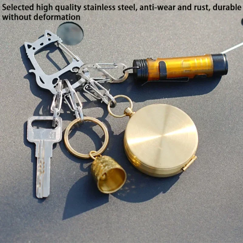 Cute Kitten Shaped Stainless Steel S-hook Portable Camping Quick Hang Hook Outdoor Backpack Keychain Hardware Accessories