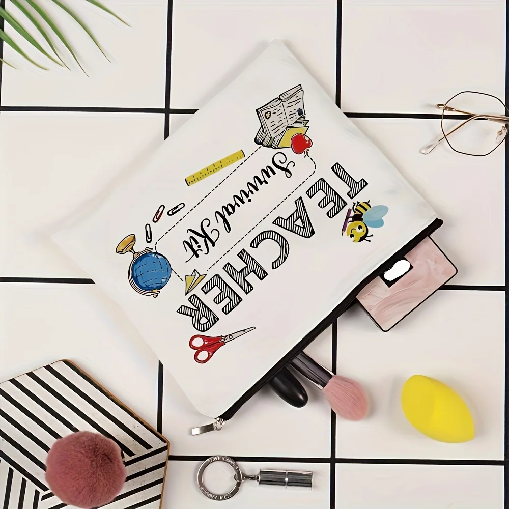 AIl insegnante grazie per il regalo della borsa per cosmetici: custodia multifunzionale con cerniera, borsa per riporre gioielli, cerniera da viaggio perfetta