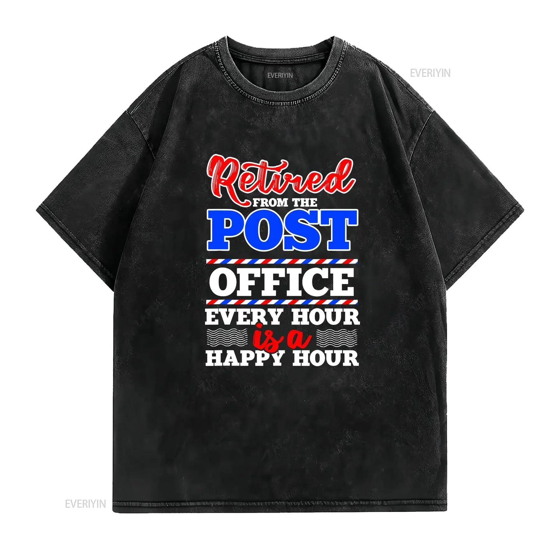 Retired Postal Worker s Funny Mail Carrier Mailman Post T Shirt vintage Washed Breathable fashion Unisex Top For Everyday Wear