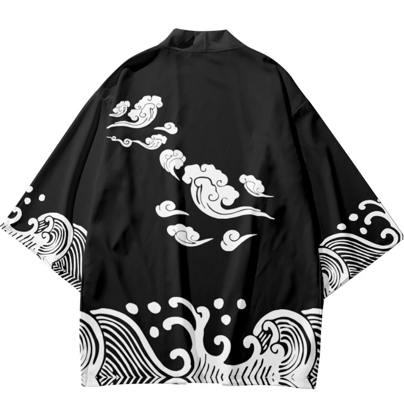 

Harajuku Cardigan Samurai Cosplay Haori Japanese Style Traditional Print Beach Yukata Women Men Kimono Clothing Asian