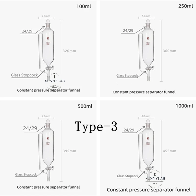 1Pcs/Lot Cylindrical separatory funnel, Graduated cylindrical separatory funnel,Constant pressure separating funnel