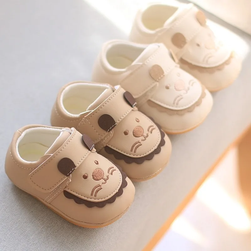 

Lion Cartoon Kids Casual Fashion Shoes Spring Autumn PU Leather Baby Girls Sneakers Hook Loop Soft Children First Walk Shoes