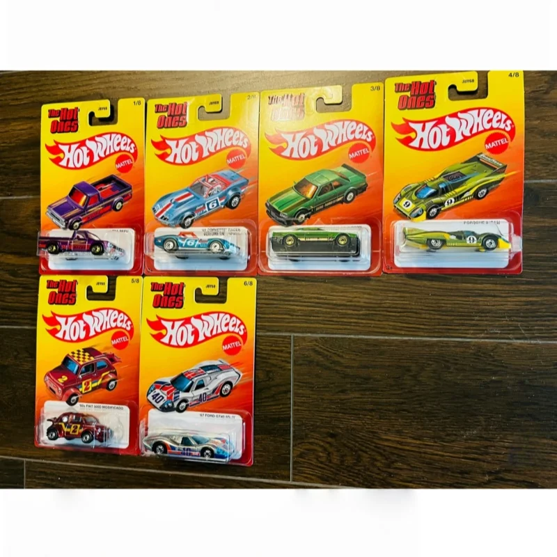 Hot Wheels The Hot Ones Conjunto de 8 Carros: Volkswagen, Honda Civic, BMW M1, Porsche 917, Fiat 500, Topolino, Brinquedos de Carro em Liga Fundida 1:64