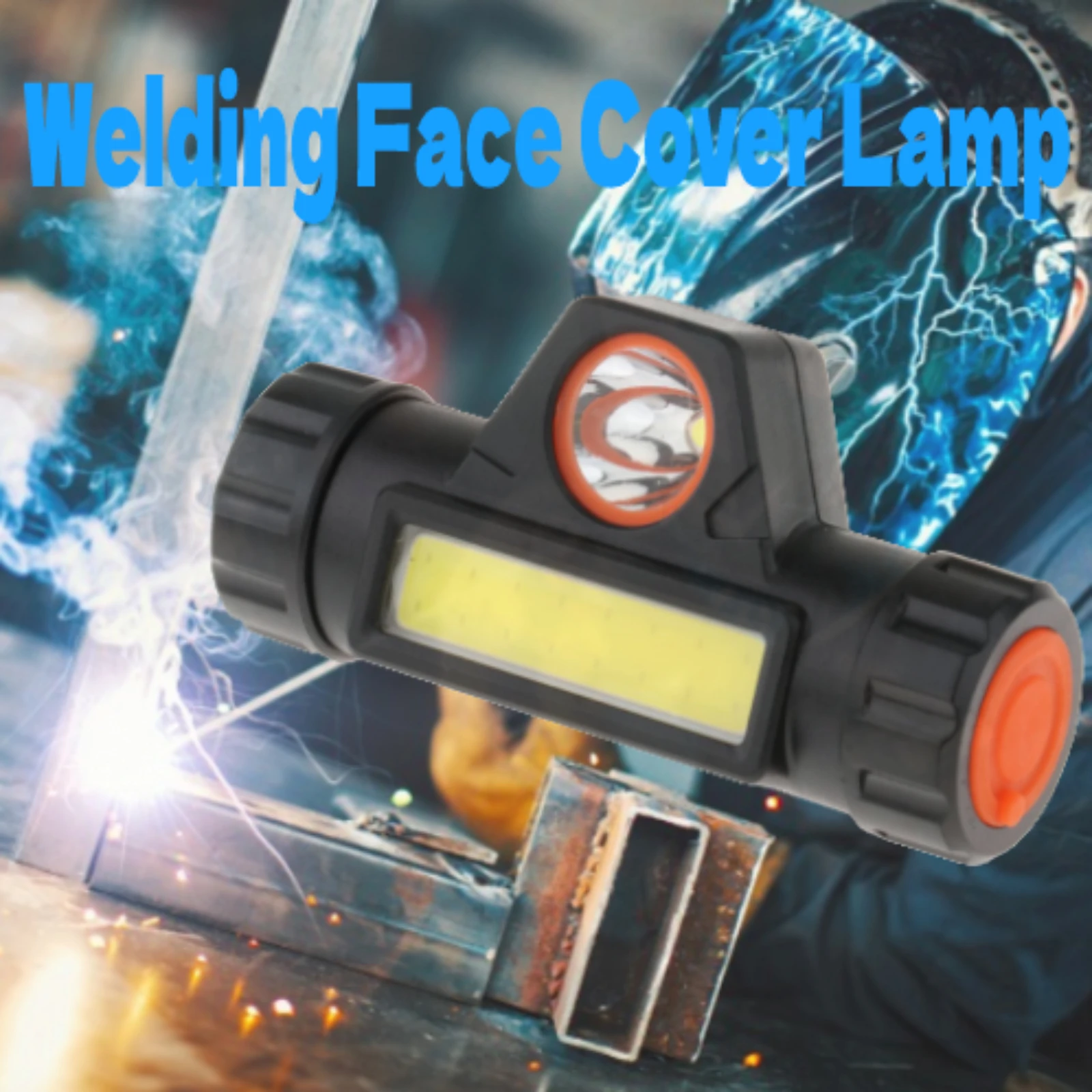 

Headlight for Welding Helmet Head Mount Wide View Use with Bracket Welding Face Cover Lamp Flashlight Rechargeable Dual Purpose