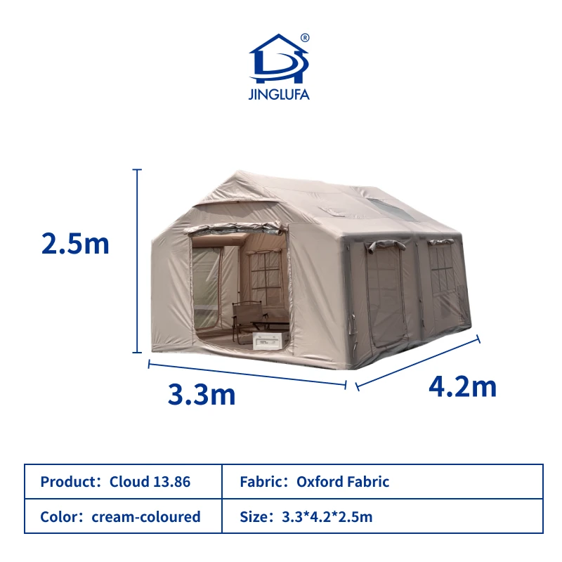Двухслойная палатка для лесного/полого кемпинга |   JINGLUFA 13,86 ㎡   Укрытие с шторами для конфиденциальности и органайзером для снаряжения