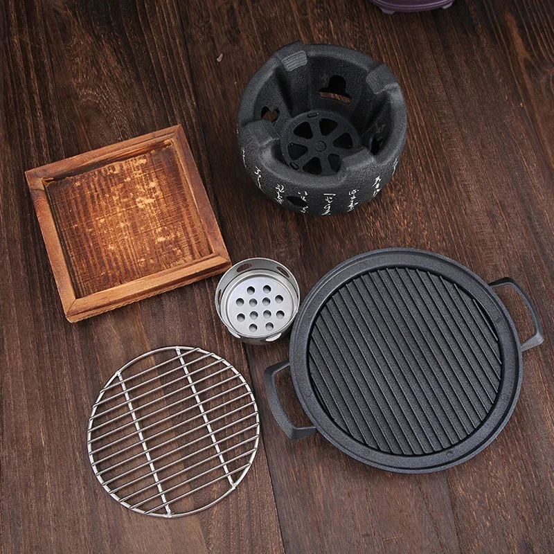 

Portable BBQ Grill Korean Food Carbon Furnace Barbecue Stove Charcoal Cooking Oven Household Outdoor Reusable Grill Box