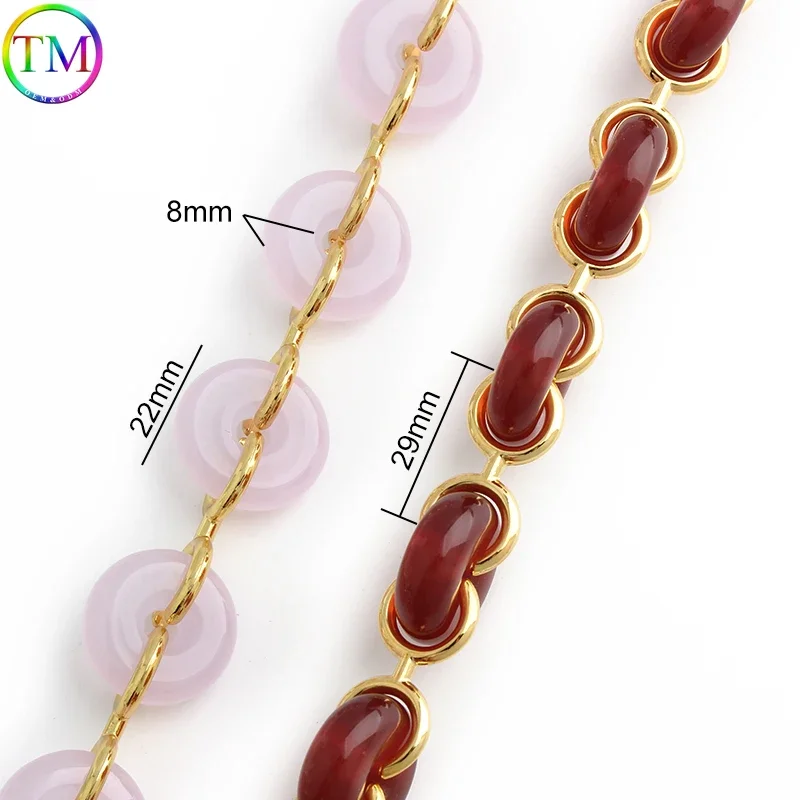 70.5cm metalowe okrągłe żywica akrylowa łańcuchy odpinany pasek na ramię torebki do torebki torby na portfele pasek akcesoria dekoracyjne
