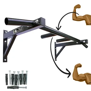 Feste Wandbar mit Parallelen neutraler Fußabdruck Fitnessstudio Bodybuilding kostenloser Versand Sofortiger Versand, Kinn, Knie zur Bar 6 Hauptverkäufe Barra und Parallel - №2