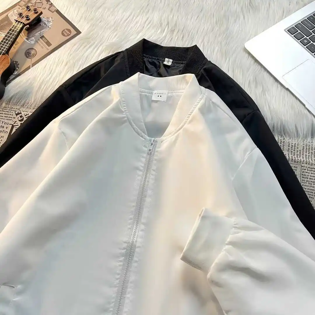 

Свободная повседневная бейсбольная куртка для мужчин, осенне-весенний сезон, в стиле Харадзюку, корейская версия, молодежная верхняя одежда, ветрозащитная, из полиэстера