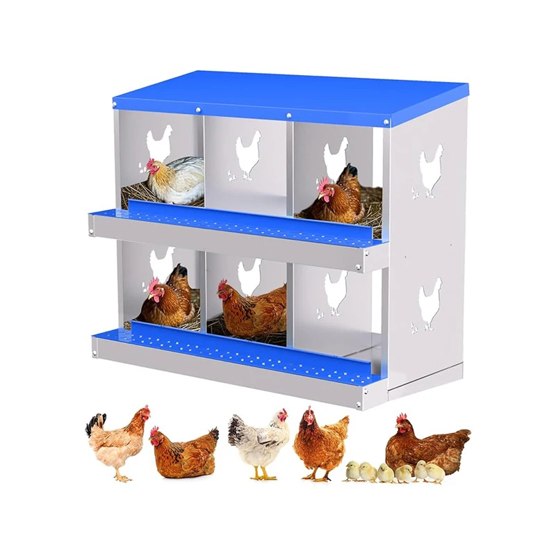 Chicken Nesting Box, Heavy Galvanized Steel Rolling Nesting Box , Easy Egg Collection Nest Boxes for Backyard Farms