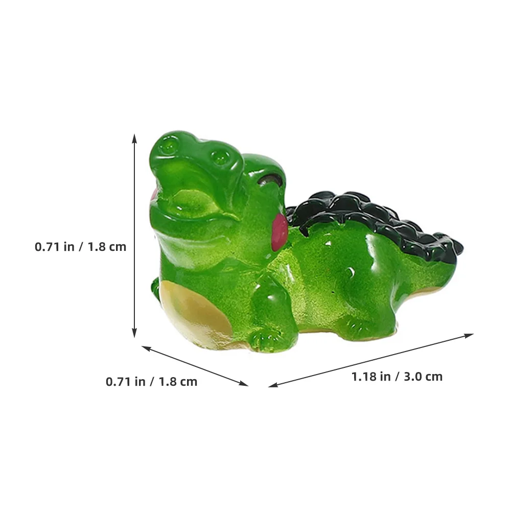 10개 미니 악어 조각상 레진 피규어 책상용 분재 DIY 조경 소형 동물 피규어 정원 장식품