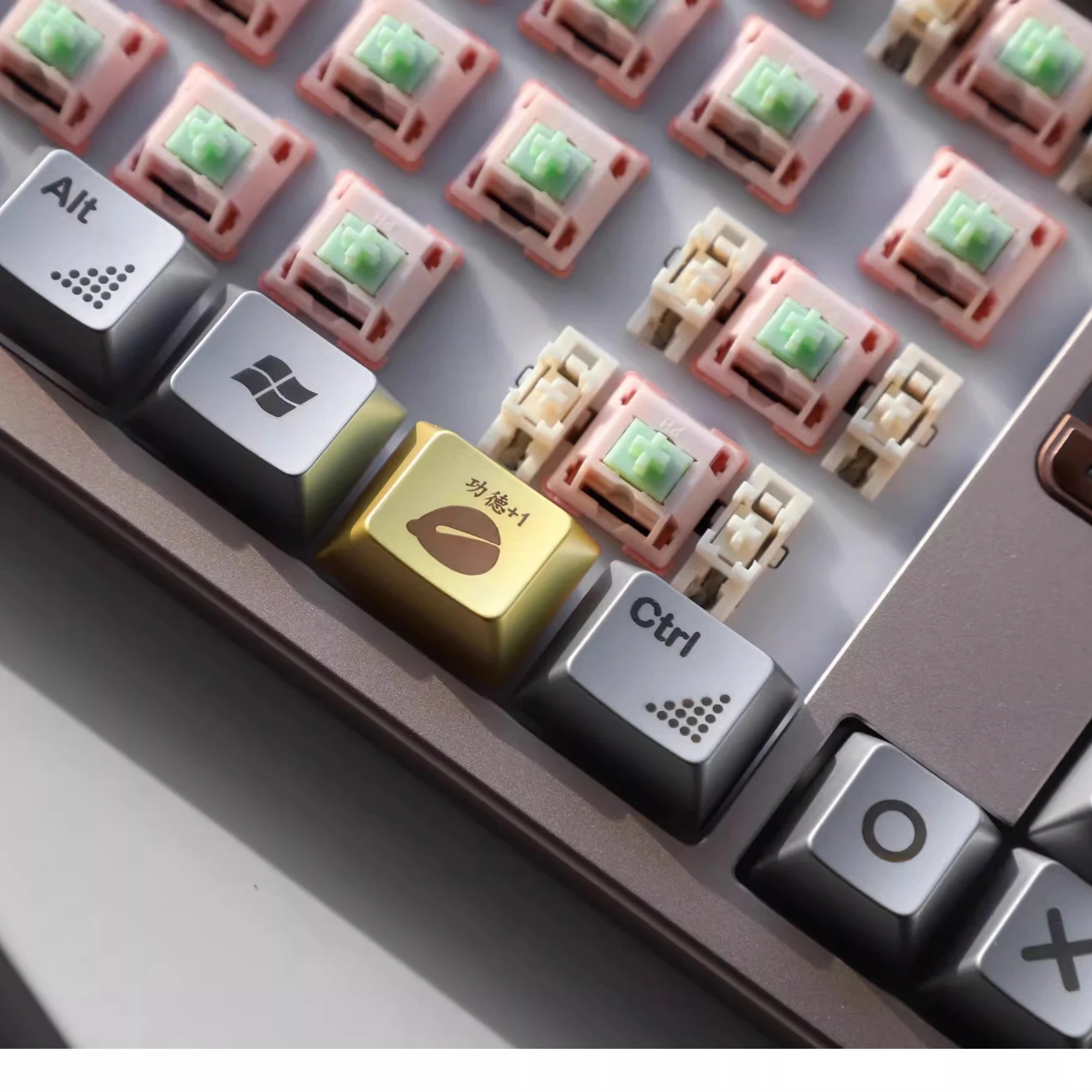 Metal Silvery Theme Keycaps Set Zinc Alloy R1 Cherry Profile Shift Key Custom Original Handmade Keycaps for Mechanical Keyboard