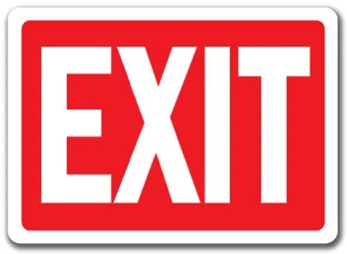 Fsdva Exit Sign (Weiß auf Rot) OSHA Blechschild Street Decor