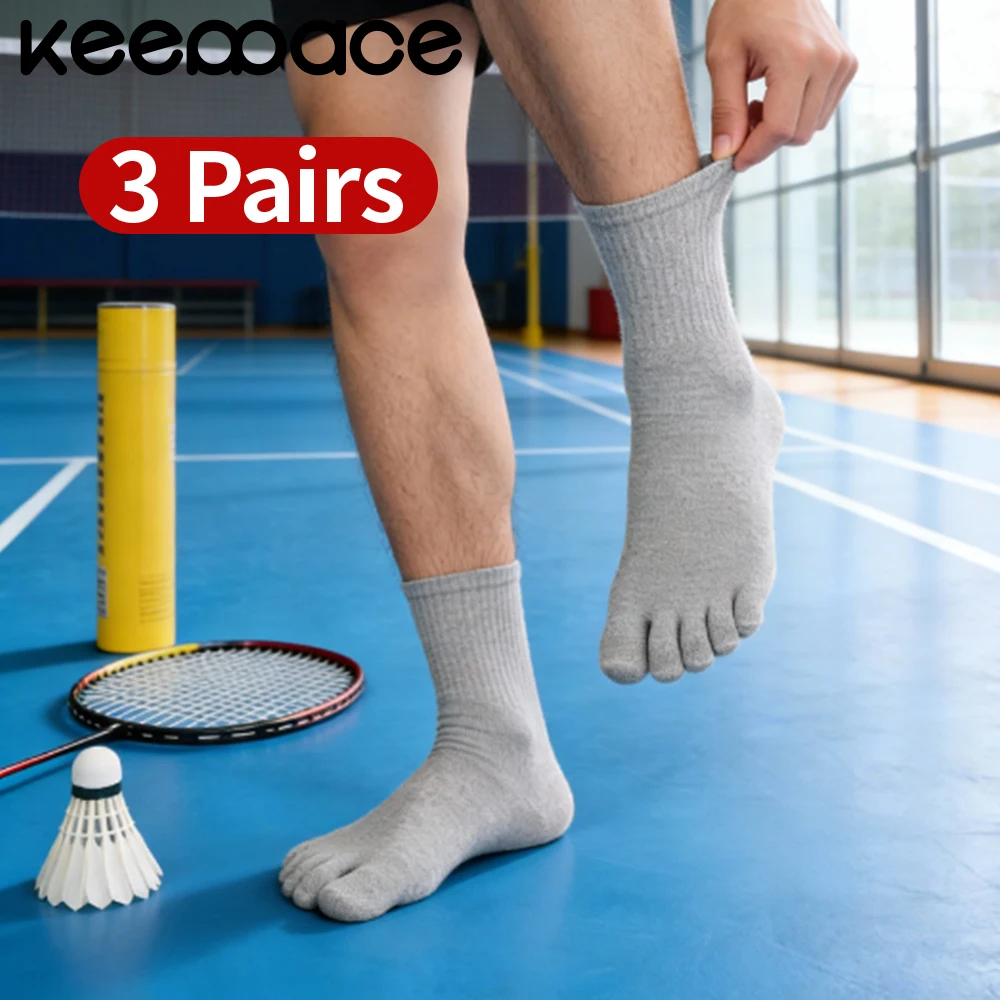 

Autumn Winter Sweat-absorbing Toe Socks Split-toed Five Finger Socks High Tube Anti-slip Crew Men Five Fingers Socks