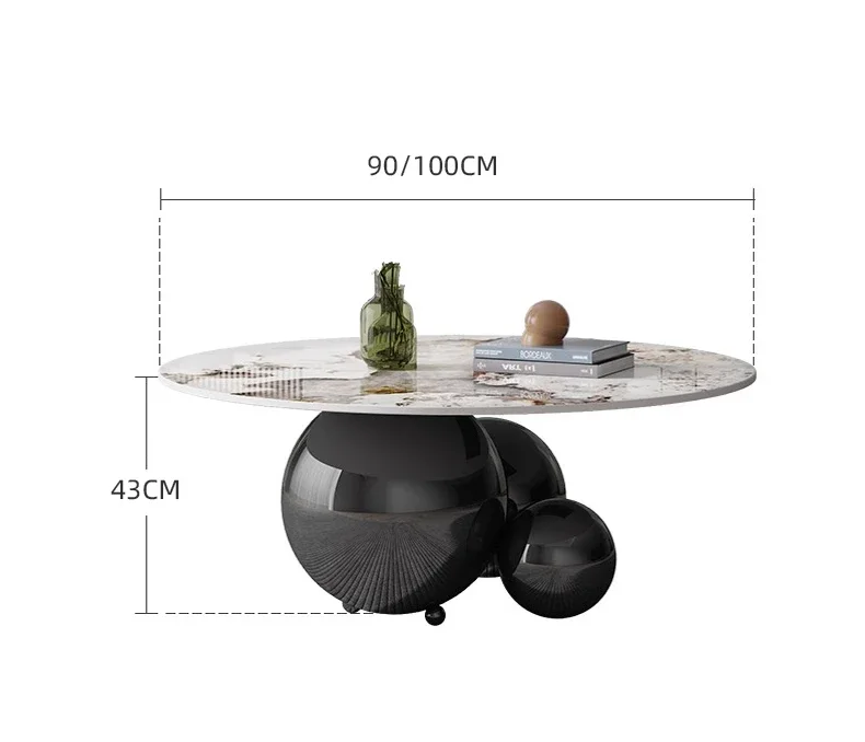 *stainless steel round coffee table modern simple special-shaped tea table small apartment creativity