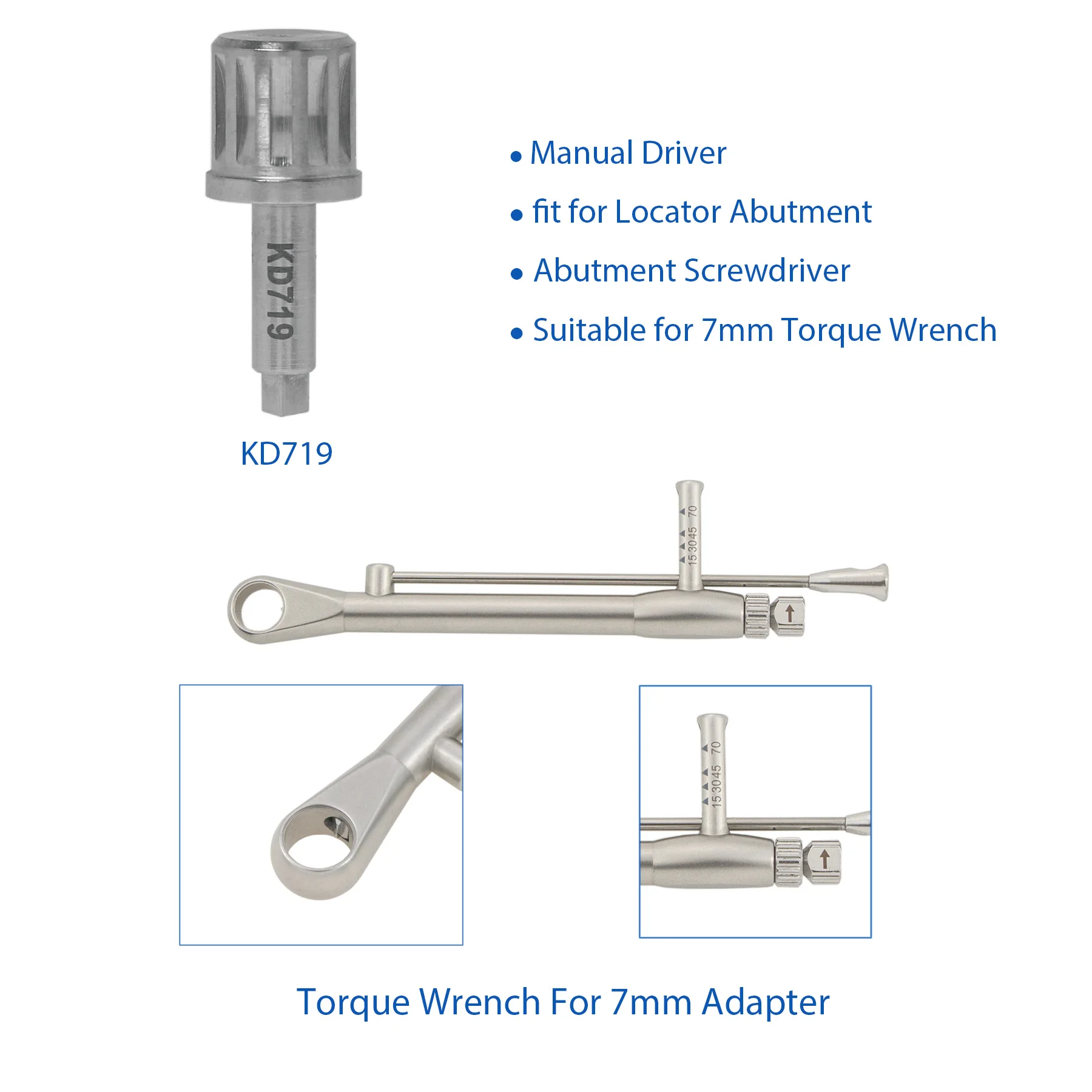 

Dental Implant Abutment Screwdriver fits Osstem Manual Driver 7mm Torque wrench KD719