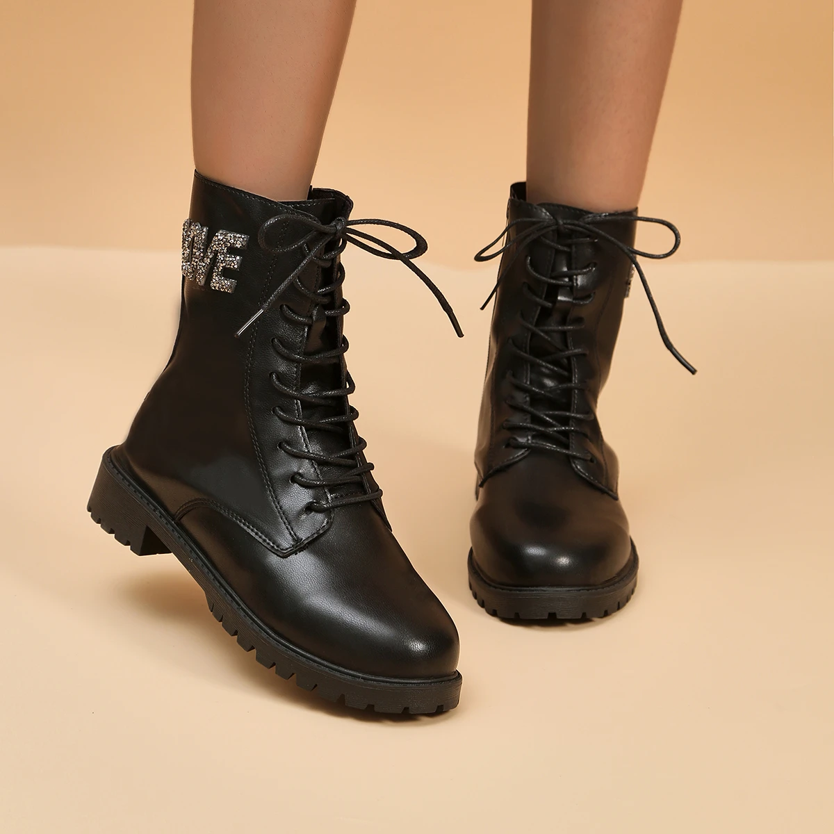 

Женские ботильоны со шнуровкой, серые классические ботинки со скошенным каблуком, однотонные современные ботинки с надписями, обувь для зимы, 2019