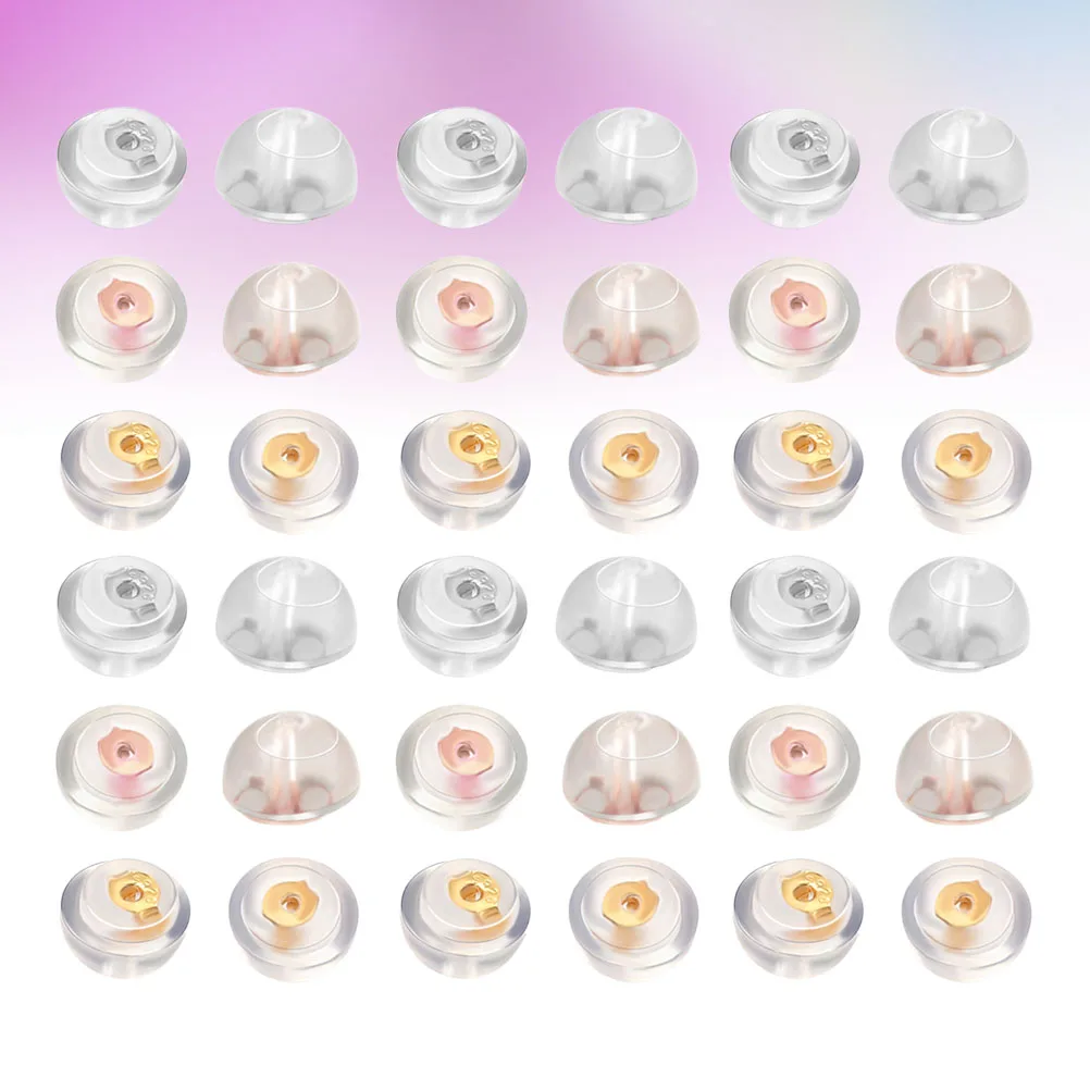 

30 Pair Sterling Silver Earrings Making Supplies Base for Fixtures Hoop Plugs Accessories Material Posts Pad Back Stopping