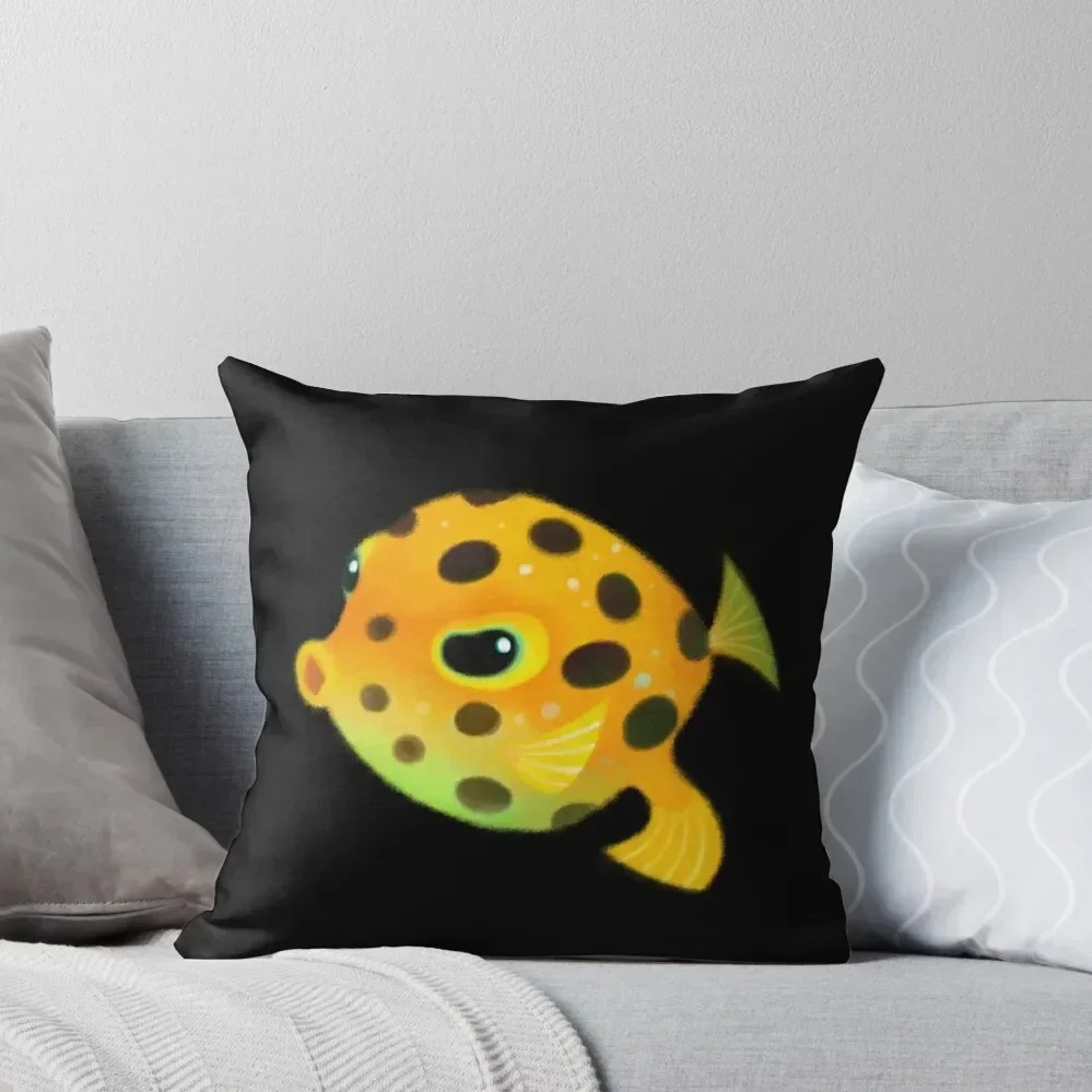 Yellow boxfish Throw Throw Pillow Pillow Covers Decorative Throw Pillow Covers anime girl