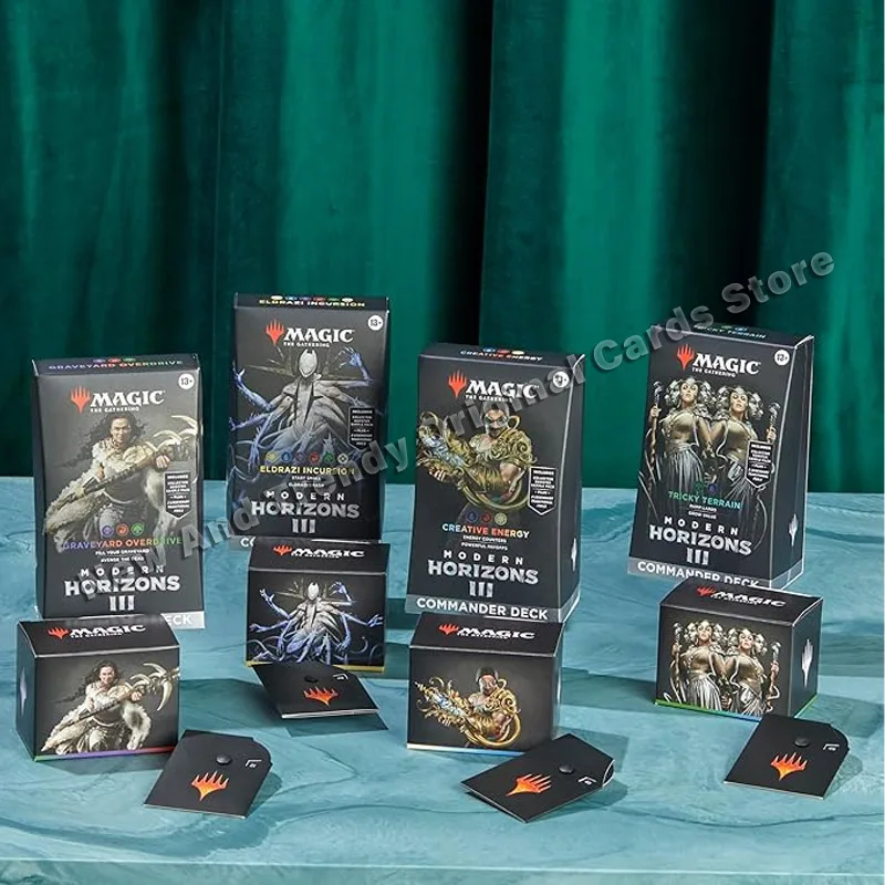 Magic The Gathering TCG Card Game, Presente Colecionável, 3 Commander Bundle, Modern Horizons, Original, Venda Limitada, Novo Estilo