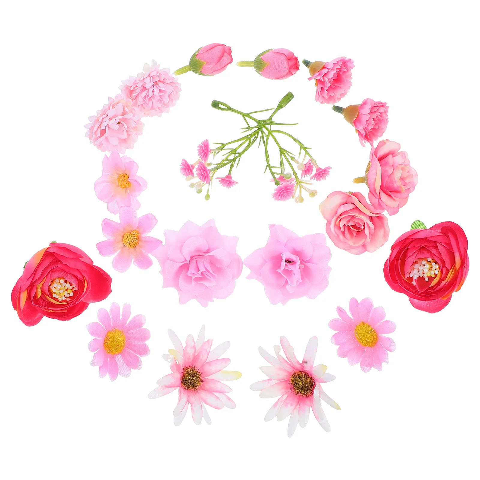 20 قطعة من رؤوس الزهور الاصطناعية القابلة لإعادة الاستخدام، زهور الأقحوان الصناعية الصغيرة لإكسسوارات شعر الزفاف، ديكورات يدوية ذاتية الصنع #5