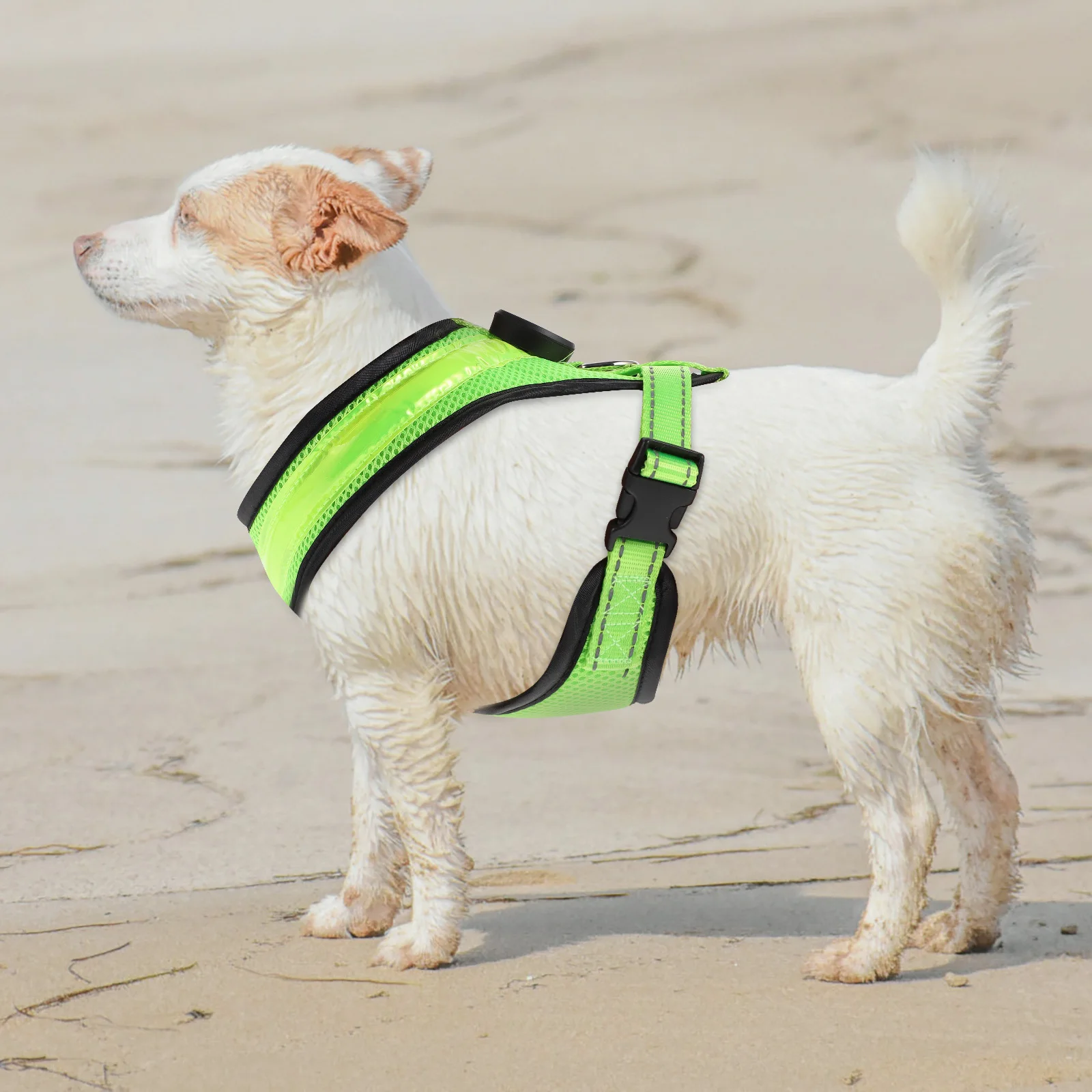 

1Set Luminous LED Dog Vest Breathable USB Rechargeable for Night Walking Comfortable Fit Fashionable Pet Dog Vest Set