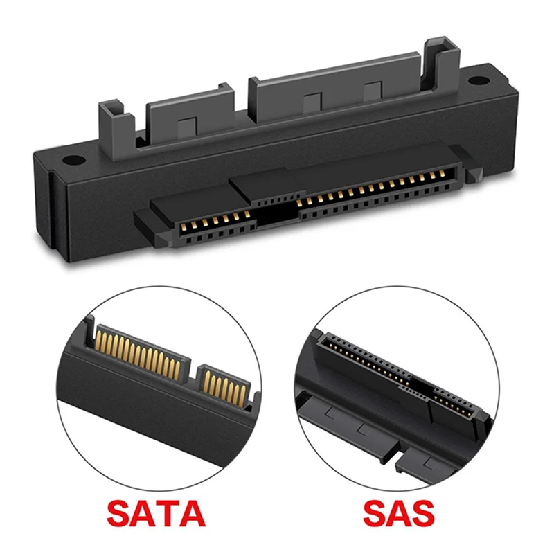 3PCS SFF-8482 SAS Female To SATA Male 15Pin Bend Head 90 Degree Angle Adapter Converter For Motherboard Cable
