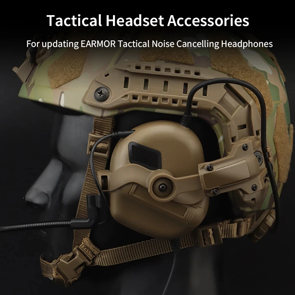 Tactical Headset Rail Mount Bracket 360° Rotation Headset Helmet Guide Adapter Fit OPS Core ARC and Team Wendy M-LOK Rail