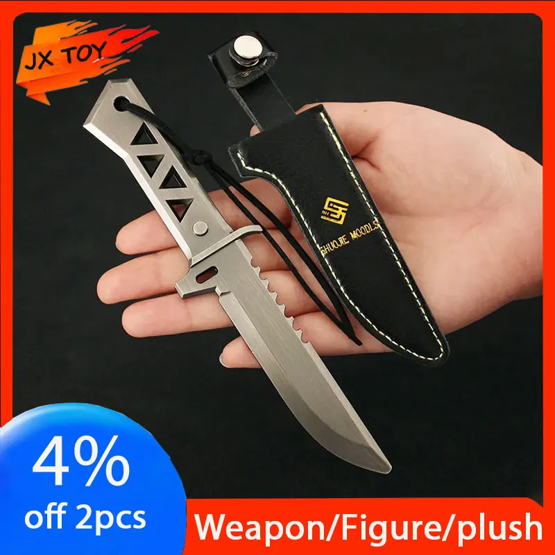 JX TOY 17cm Valorant Xenohunter Knife with Holster Metal Model Skinning Knives Game Melee Weapon Collectible Desk Ornament Sword