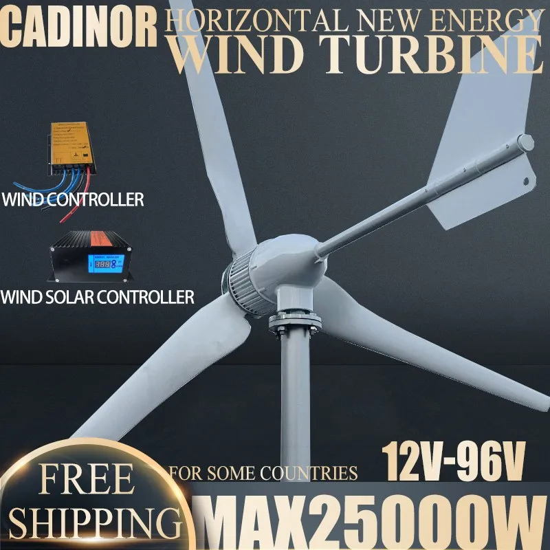 New Arrival 20000W New Energy Horizontal Wind Turbine Generator with MPPT Controller 12v 24v 48v 96v Low Noise Small Windmill