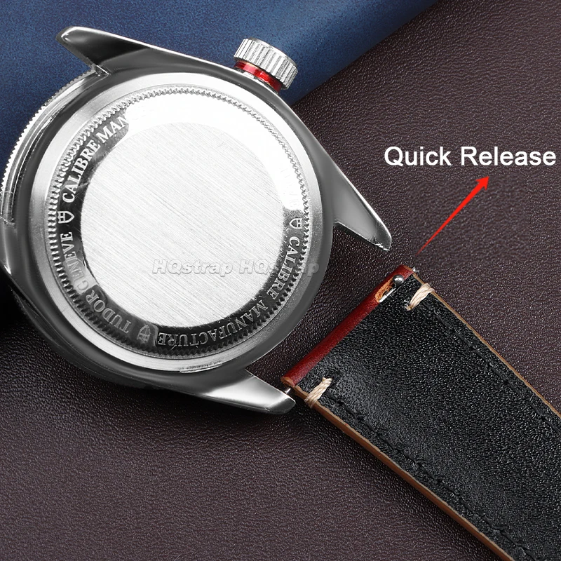 20mm 22mm 24mm Cowhide Leather Band for Seiko Quick Release Straps Retro Calfskin Wristband Soft Bracelet Universal Watchbands