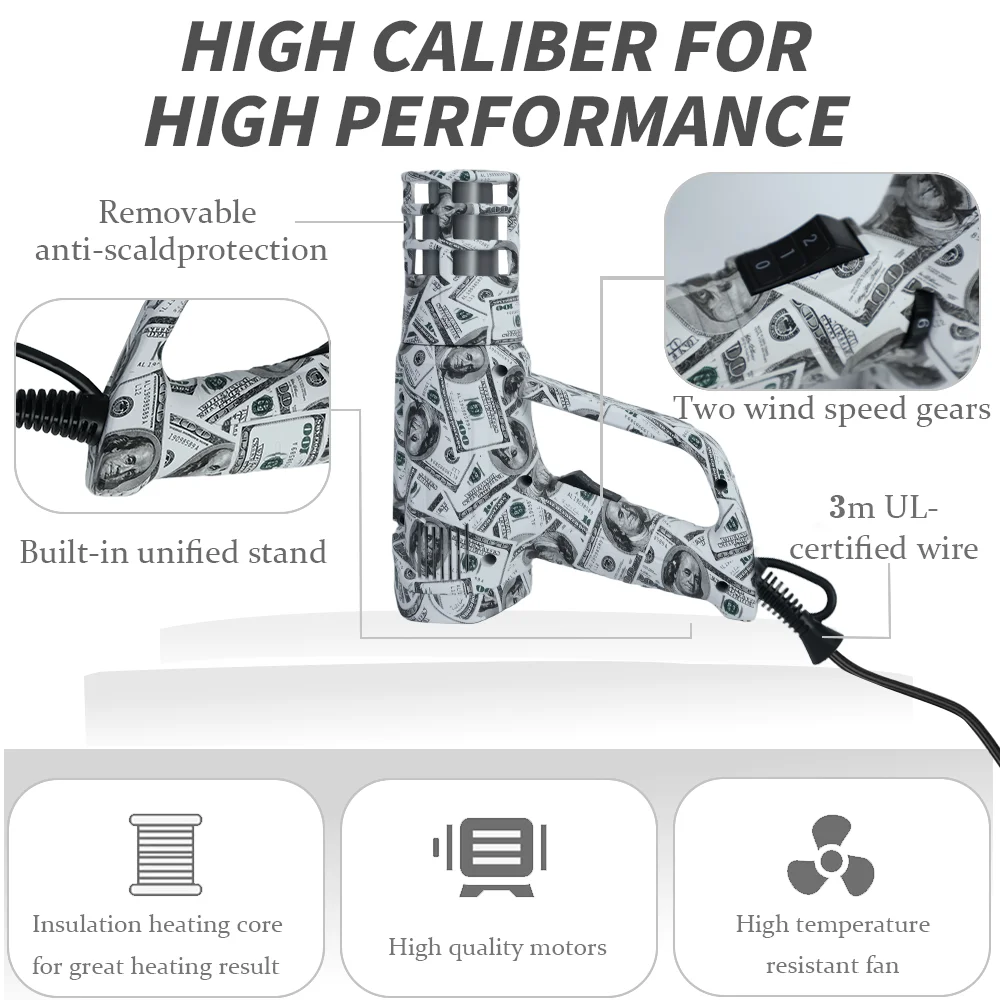 Picture 5: KUNAISI Graffiti Hot Air Gun Temperatures Adjustable Car Film Heat Gun Thermal Blower Shrink Wrapping With Anti scald Cover 220V