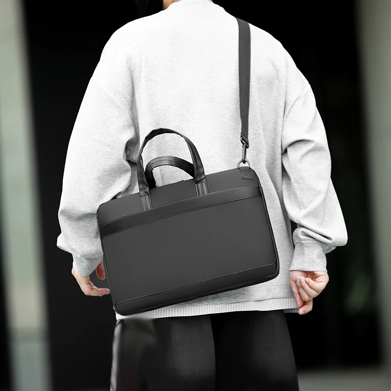 Men Business Briefcases with Trolley Handle Outdoor Travel Portable Large Storage Office Shoulder Bag Laptop 15.6-in Handbags