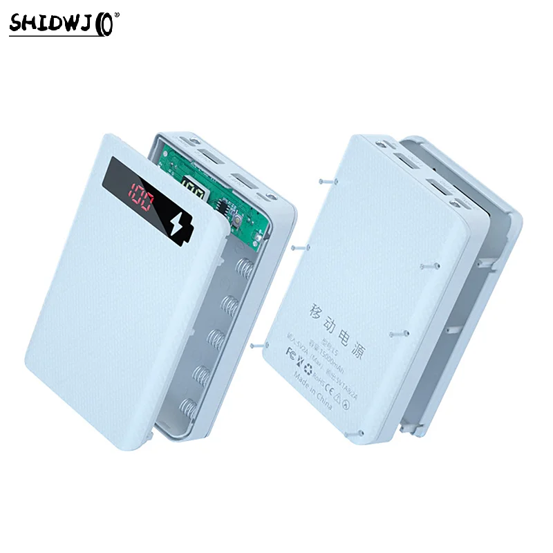 1pcs Charger Detachable DIY Shell 5*18650 Battery Power Bank Case 10W Dual USB Holder Battery Storage Box