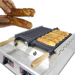 Commercial Gas 6pcs  Sticks Hot Dog Machine Waffle Stick Maker  French Hot Dog Baker 110V 220V Corn milk Waffle ilon Machine