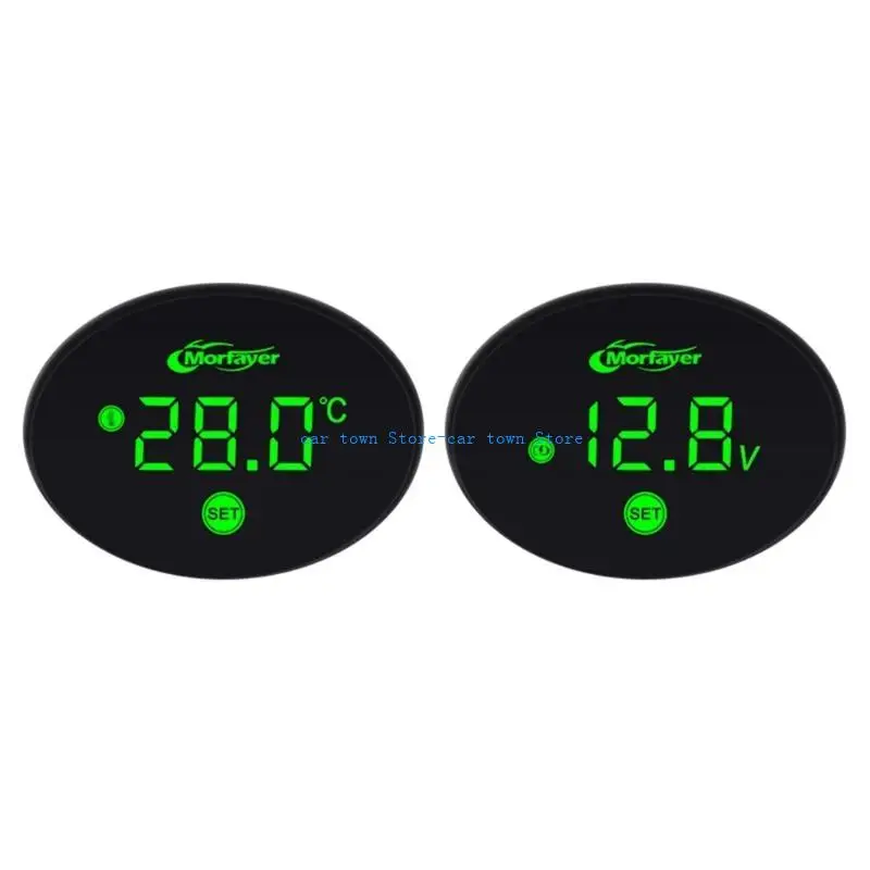 

RXJE 9-24V Motorcycles Voltmeter Digital Voltmeter Gauges LED Display Voltages Meter for Car Battery Voltages Monitor 5.1cm
