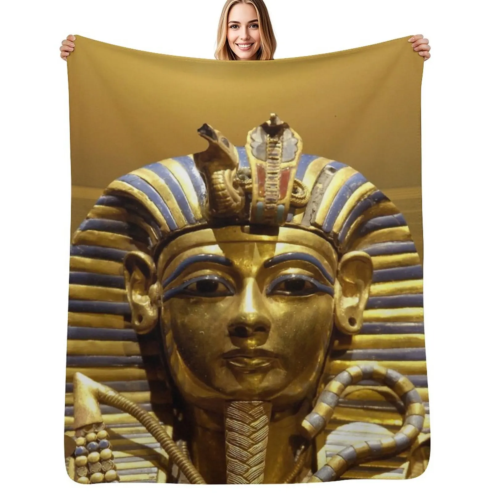

Egypt King Tut Throw Blanket Fluffy Cozy Throw Blanket for Home Decor