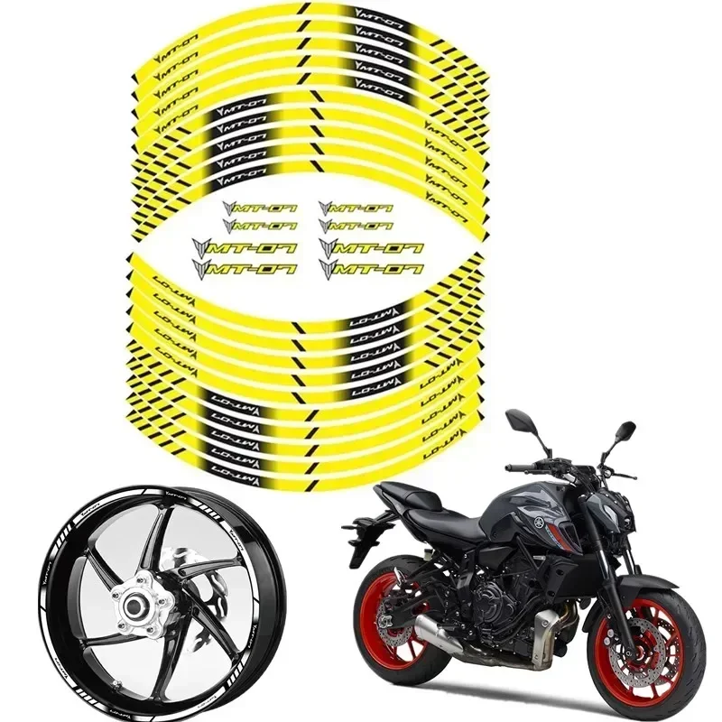 For YAMAHA MT-07 MT07 MT 07 Motorcycle Parts Contour Wheel Decoration Decal Sticker - C Motor