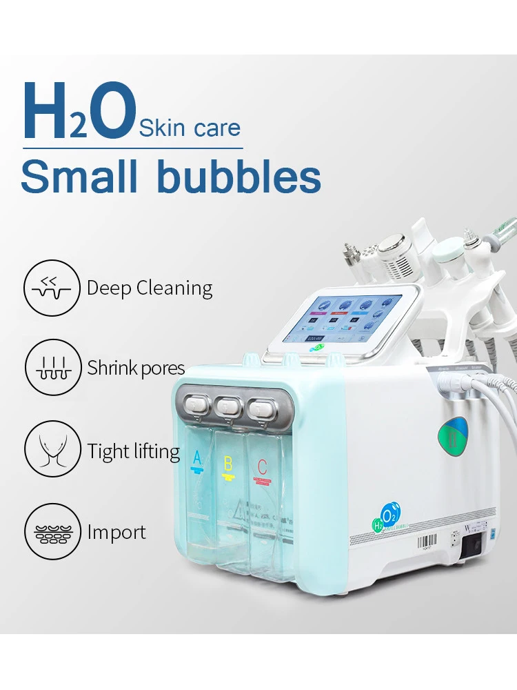 Multifuncional 7 em 1 máscara de hidro oxigênio dispositivo bolha face lifting pele aperto oxigênio jet peel máquina beleza salão beleza