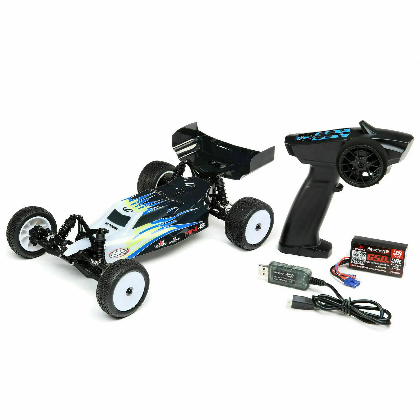 LOSI 1/16 Mini-B Brushed RTR 2WD Buggy Yellow/Black/Purple LOS01016 not include batteries