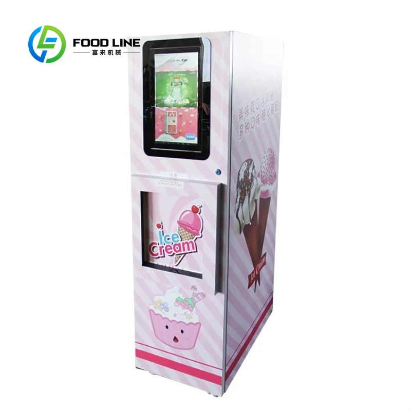 Customized size Self-service soft ice cream cone machine Vending machine, operating coins
