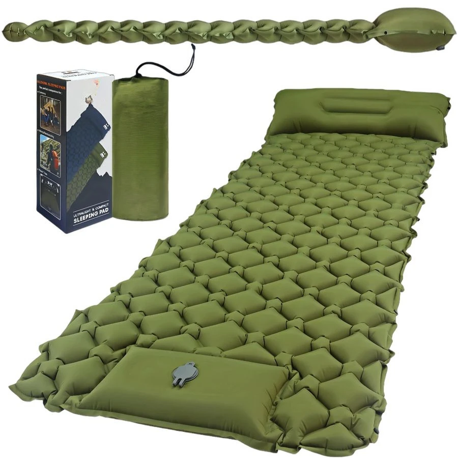 

Ультралегкий туристический спальный коврик Pounds RValue 3.0 для 4 сезонов, прочный и 100% водонепроницаемый уличный надувной матрас, компактный для сна